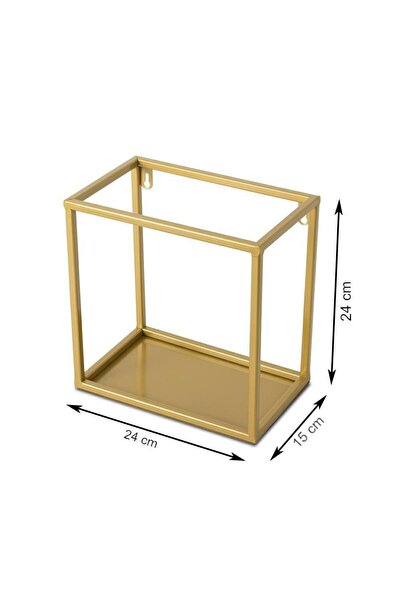 HowHomely Etajeră suspendată de perete, metalică, aurie, stil loft, de 24cm