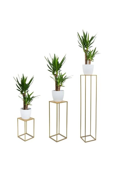 HowHomely Suport metalic modern pentru ghiveci de flori, 40 cm, auriu, stil loft