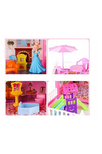 deAO Casa de joacă mare pentru fete, cu accesorii, cadou ideal pentru fete.