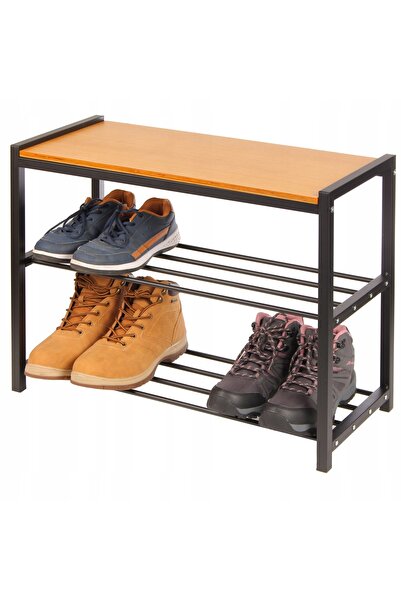 Brunbeste Raft pentru pantofi cu 3 niveluri, deschis, 61x30x47.5cm