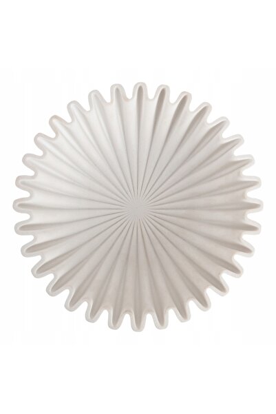 Present Time Vas decorativ din plastic, alb, Ø 20 cm, 20x20x6,5 cm