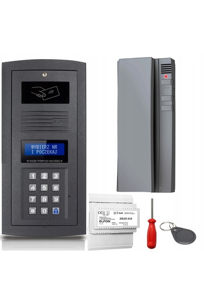 Elfon Set interfon digital OP-255R-G, unitate de intrare montată la suprafață...