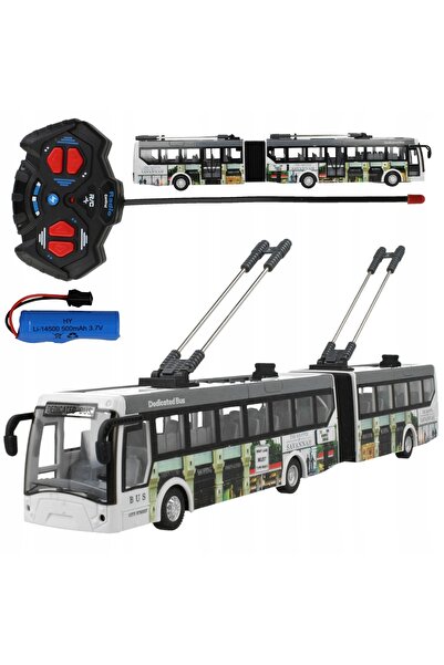 NO BRAND Autobuz urban mare articulat, cu telecomandă (RC), lumini LED