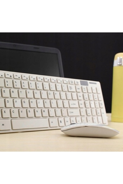 NO BRAND Set tastatură și mouse wireless USB mini subțire pentru Laptop TV PC