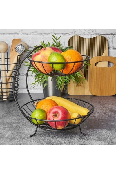 Brunbeste COȘ DE FRUCTE NEGRU TIP LOFT COȘ DE SÂRMĂ PATERA MISA