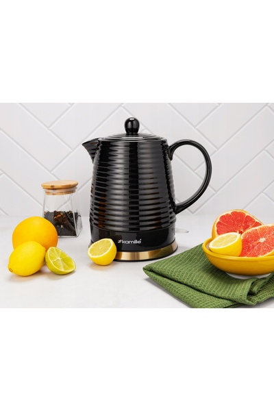 Kamille Fierbător electric ceramic fără fir 1200W 1.2L Negru