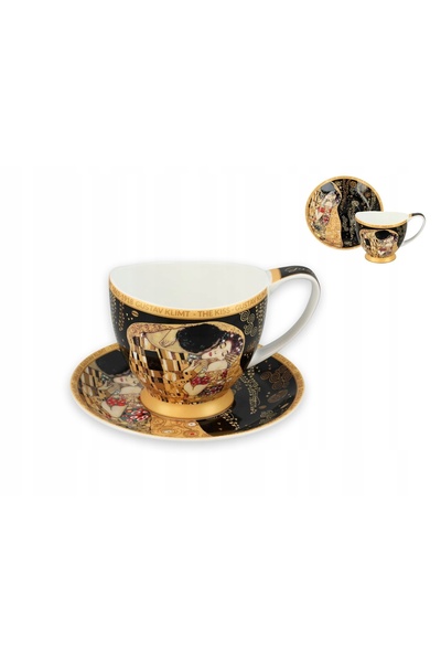 NO BRAND Ceașcă + farfurioară espresso Vanessa G.Klimt Kiss într-o cutie cadou