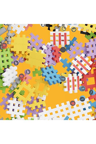 Marioinex MINI WAFFLE CITY SHOP BLOCURI ELASTICE 148 EL. + 2 FIGURI