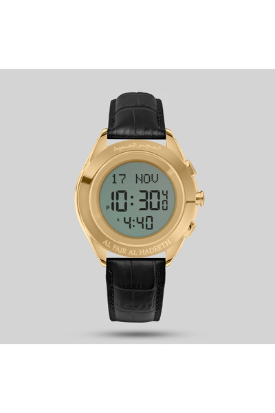 Generic Brand Al-Fajr Modern Gold Black Leather Large Model Al273Gl