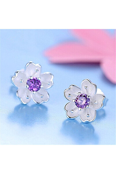 Choice purple color 925 Silver Earrings Women Sparkling Zircon Long U-shaped ...