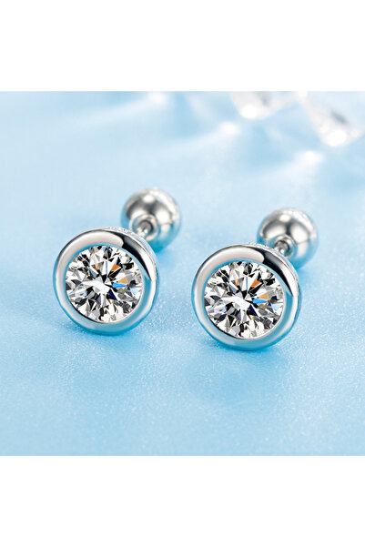 Choice white color New in 925 Sterling Silver Brilliant Love Stud Earrings fo...