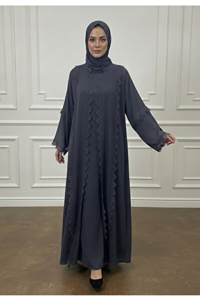 Nukhbaa Tiered Crochet Lace Abaya | Nida Fabric