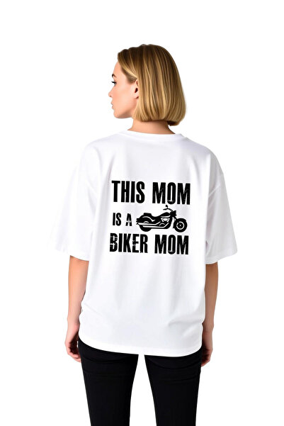 PayBuy تي شيرت نسائي كبير الحجم مطبوع عليه Motorcycle Mom بأكمام قصيرة 100% ق...