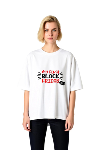 PayBuy Women's Oversize T-Shirt Black Friday Themed Printed Relaxed Fit Short...