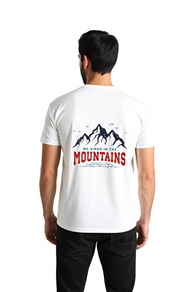 PayBuy Men's Mountain Themed Printed T-Shirt Nature Scenery Bird Detailed Rel...