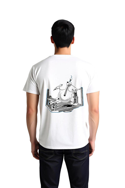 PayBuy Men's Vintage Science Instrument Hand Drawing Printed Cotton T-Shirt R...