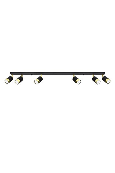 SOLLUX Lampă de tavan NERO 6 negru/auriu