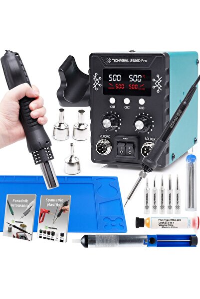 TECHREBAL Stație de lipit 2-în-1 8586D + KIT-2022-1