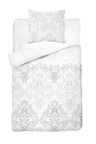 Detexpol Lenjerie de pat din satin 140x200 Model mozaic Gri cenușiu