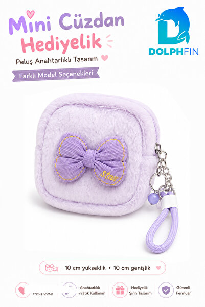DolphFin Plush Mini Wallet with Keychain and Zipper Coin Bag Children's Gift ...