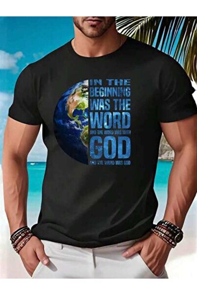 NOURAM تي شيرت رجالي بتصميم جرافيك رائع من Beginning WAS WORD Earth Office لل...