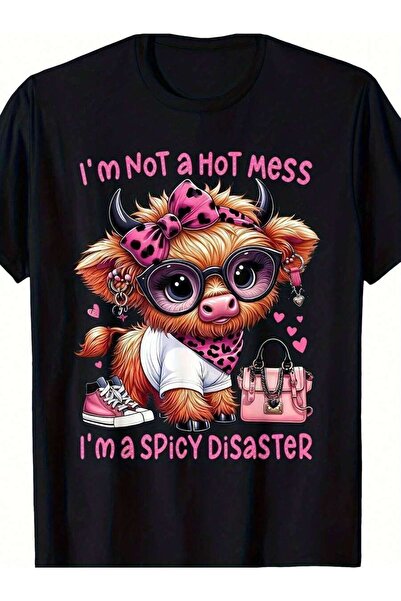 NOURAM Unisex Fun Hot Girl Disaster Pattern-Shirt - Comfortable Cotton Crew N...