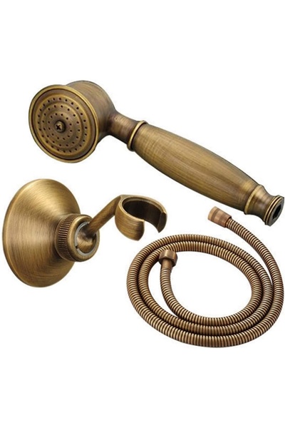 Generic Brand Set dus alama retro: para dus, furtun 1.5m, suport rotativ 360d...