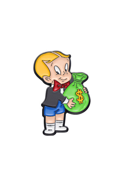 Choice XZ9632 Cartoon Richie Rich Money Bag Brooch Enamel Pin Cute Boy Badge ...