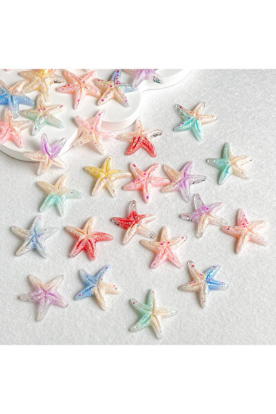 Choice Mixed 20PCS 20PCS Double Colors Gradient Resin Starfish Nail Charms 3D...