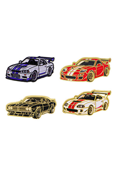 Choice 4pcs 4pcs Sports Car Enamel Pin Set Vintage Brooch For Coat Women's Br...