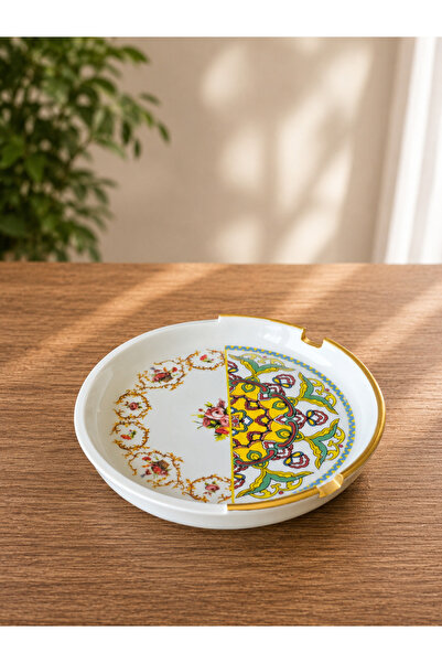 FERMATO Handmade 1 Piece Round Porcelain Ashtray Set Verde