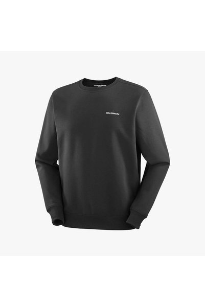 Salomon LOGO CREWNECK Erkek Sweatshirt Deep Black LC2521100