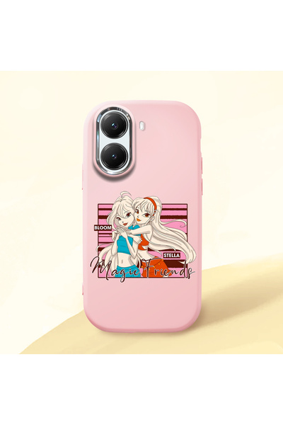ucuc Poco X7 Pro Compatible Shock-Absorbing Camera Protected Pink Silicone Case