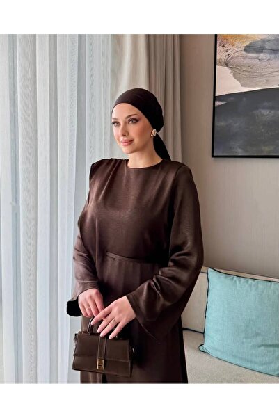 noyacollection Zarif Saten Dokulu Kuşak Detaylı Tulum