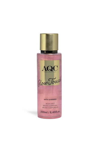 AQC Fragrances AQC Glow Touch Σπρέι Σώματος με Λάμψη, Ροζ, με Ξυλώδες Γλυκό Ά...