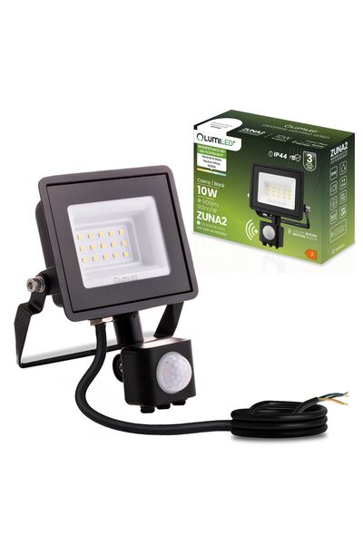 Lumiled ZUNA2 Proiector LED 10W 900lm 4000K IP44 Negru Senzor de mișcare