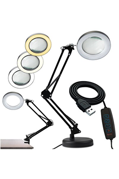 Lumiled Lampă de birou LED CCT de 8W pentru masă de desen tehnic cu lupă cu m...