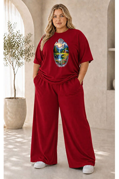 classy moda Women's Plus Size Premium Oversize Cotton 2-Piece Tracksuit Set C...