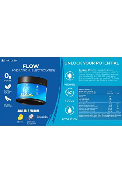 SKILLED Unlock Your Potential FLOW (hydration electrolytes)