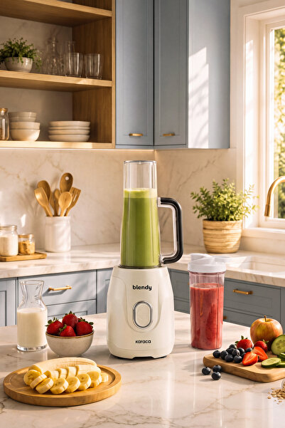 Karaca Blendy Personal Kişisel Kulplu Smoothie Blender Çift Hazneli Starlight...