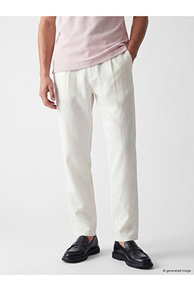 LC Waikiki Lcw Vision White Regular Fit Men's Pleated Trousers