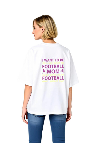 PayBuy تي شيرت نسائي كبير الحجم مطبوع عليه Mother of Football بأكمام قصيرة 10...
