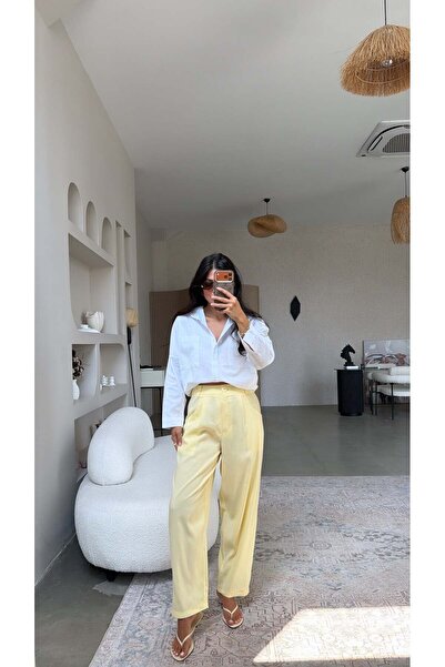 Buket Teke Yellow Flap Pocket Cupra Trousers