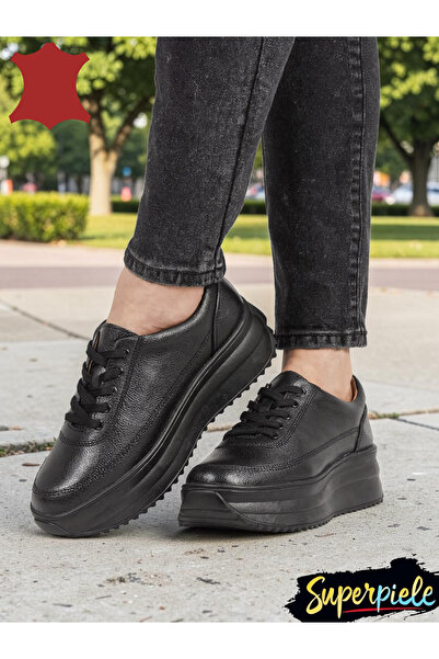ANGEL BLUE Pantofi casual dama piele naturala cu talpa groasa