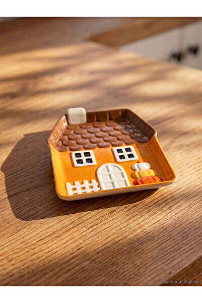 LC Waikiki Ceramic Plate with House Figure for Style Enthusiasts from Uzg Sto...