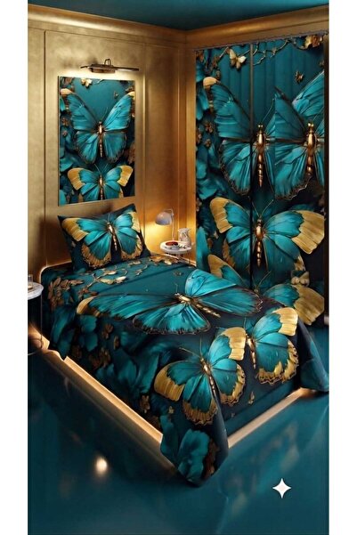 Elmas Dizayn 280*240 Cm. Special Design Single Bedding Set with Background Cu...
