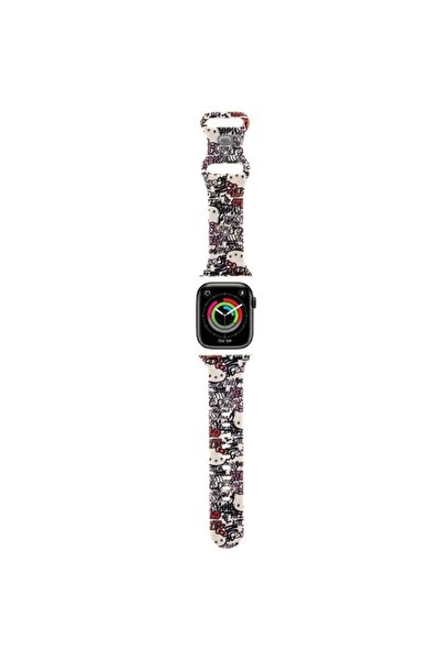 Hello Kitty Pasek HKAWMSDGPTE Apple Watch 38/40/41mm μπεζ λουράκι Σιλικόνης μ...