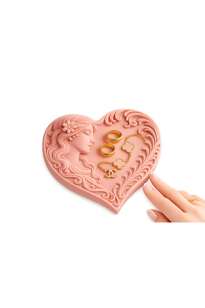 Yapı3D Heart Design Decorative Desktop Organizer |   Multi-Purpose Jewelry an...