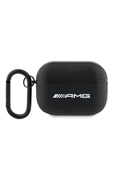 MERCEDES AMG AMAP2SLWK Θήκη AirPods Pro 2 μαύρη Δερμάτινη Λευκό Λογότυπο