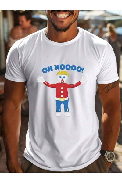 NOURAM Me's Fuy Oops!-Shirt - White Crew Neck Short-Sleeve Shirt, Humorous Ca...